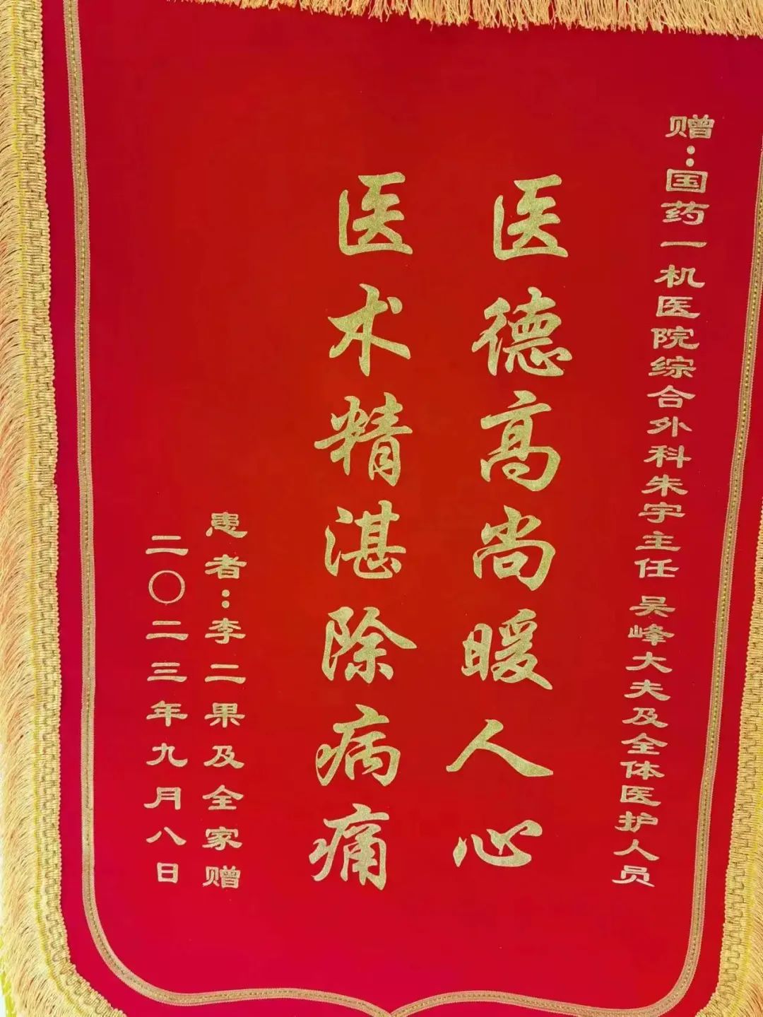 锦旗传情，医者仁心——给医生送锦旗的温馨模板